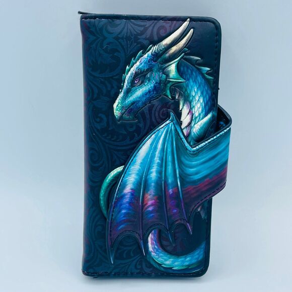 Nemesis Now Majestic Purple Blue Teal Dragon Wing Gothic Style Wallet - Picture 1 of 8